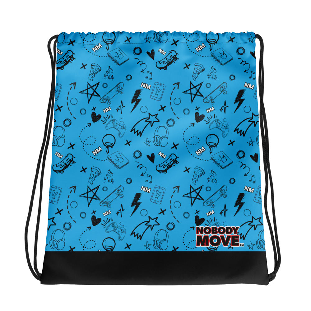 Nobody Move Elle Jae's Corner Drawstring Bag Blue