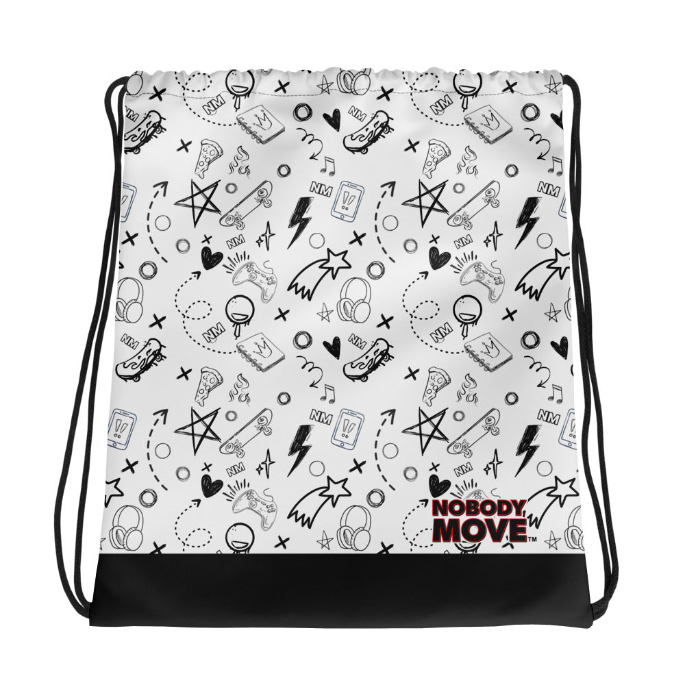 Nobody Move Elle Jae's Corner Drawstring Bag White